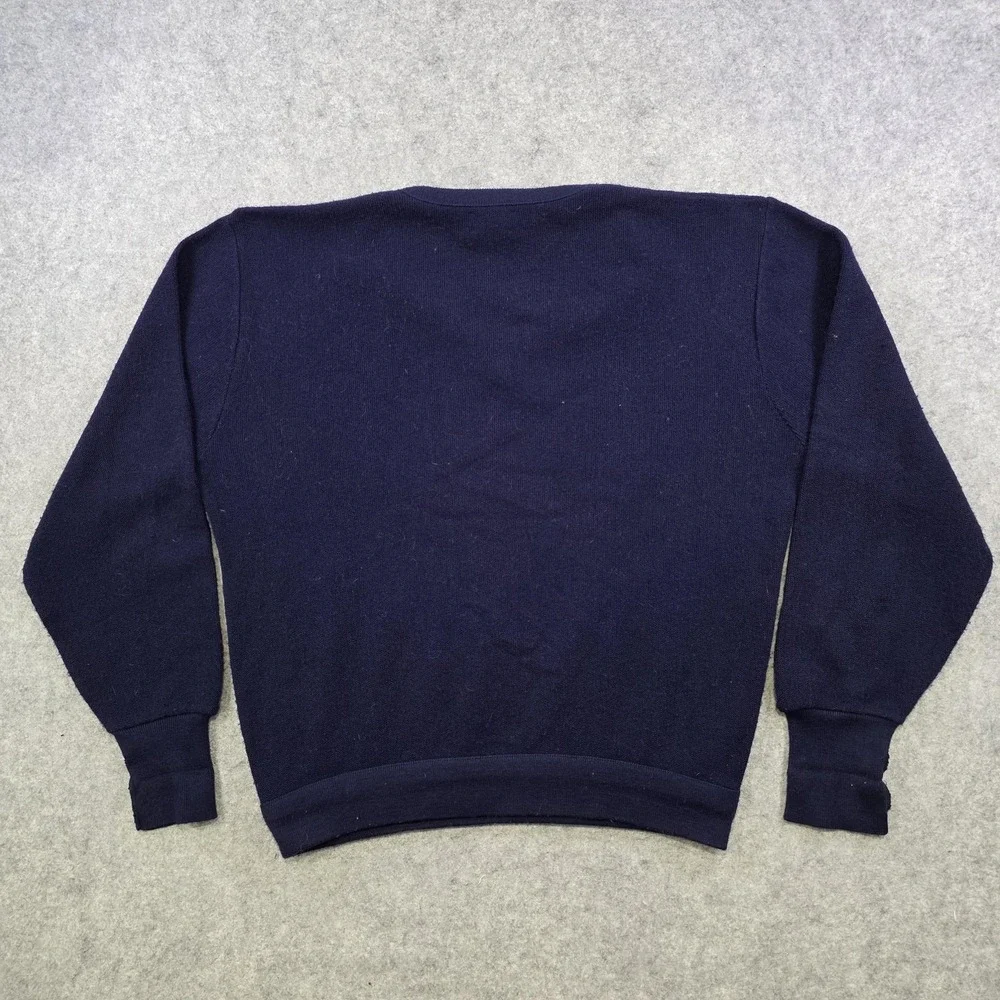 Vintage Izod Lacoste Sweater Mens XL Blue V Neck Knit Pullover Crocodile Logo